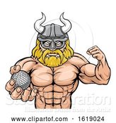 Vector Illustration of Viking Golf Sports Mascot by AtStockIllustration