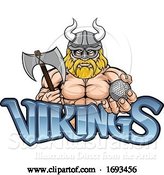 Vector Illustration of Viking Golf Sports Mascot by AtStockIllustration