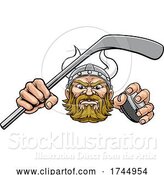 Vector Illustration of Viking Ice Hockey Sports Mascot by AtStockIllustration