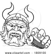 Vector Illustration of Viking Ice Hockey Sports Mascot by AtStockIllustration