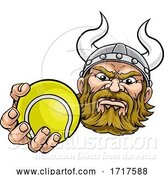 Vector Illustration of Viking Tennis Ball Sports Mascot by AtStockIllustration