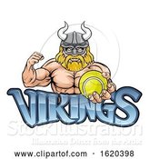 Vector Illustration of Viking Tennis Sports Mascot by AtStockIllustration