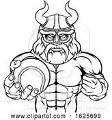 Vector Illustration of Viking Tennis Sports Mascot by AtStockIllustration