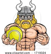 Vector Illustration of Viking Tennis Sports Mascot by AtStockIllustration