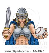 Vector Illustration of Viking Trojan Celtic Knight Baseball Warrior Lady by AtStockIllustration
