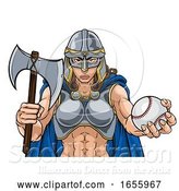 Vector Illustration of Viking Trojan Celtic Knight Baseball Warrior Lady by AtStockIllustration