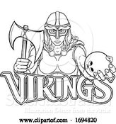 Vector Illustration of Viking Trojan Celtic Knight Bowling Warrior Lady by AtStockIllustration