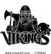 Vector Illustration of Viking Trojan Celtic Knight Bowling Warrior Lady by AtStockIllustration