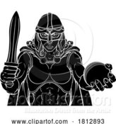 Vector Illustration of Viking Trojan Celtic Knight Cricket Warrior Lady by AtStockIllustration