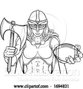 Vector Illustration of Viking Trojan Celtic Knight Football Warrior Lady by AtStockIllustration