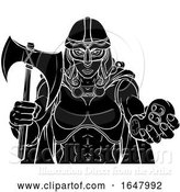 Vector Illustration of Viking Trojan Celtic Knight Gamer Warrior Lady by AtStockIllustration