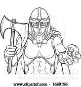 Vector Illustration of Viking Trojan Celtic Knight Gamer Warrior Lady by AtStockIllustration