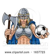 Vector Illustration of Viking Trojan Celtic Knight Soccer Warrior Lady by AtStockIllustration