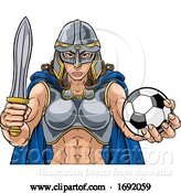 Vector Illustration of Viking Trojan Celtic Knight Soccer Warrior Lady by AtStockIllustration