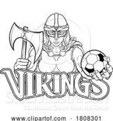 Vector Illustration of Viking Trojan Celtic Knight Soccer Warrior Lady by AtStockIllustration