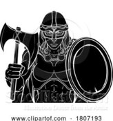 Vector Illustration of Viking Trojan Spartan Celtic Warrior Knight Lady by AtStockIllustration