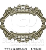 Vector Illustration of Vintage Scroll Filigree Woodcut Frame Drawing by AtStockIllustration