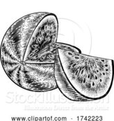 Vector Illustration of Watermelon Vintage Woodcut Engraved Style Drawing by AtStockIllustration