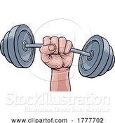 Vector Illustration of Weight Lifting Fist Hand Holding Barbell Concept by AtStockIllustration