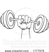 Vector Illustration of Weight Lifting Fist Hand Holding Barbell Concept by AtStockIllustration