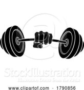 Vector Illustration of Weight Lifting Fist Hand Holding Barbell Concept by AtStockIllustration