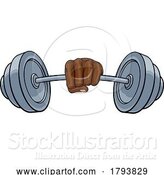 Vector Illustration of Weight Lifting Fist Hand Holding Barbell Concept by AtStockIllustration