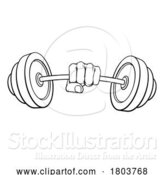 Vector Illustration of Weight Lifting Fist Hand Holding Barbell Concept by AtStockIllustration