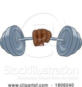 Vector Illustration of Weight Lifting Fist Hand Holding Barbell Concept by AtStockIllustration