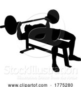 Vector Illustration of Weight Lifting Guy Weightlifting Silhouette by AtStockIllustration