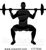 Vector Illustration of Weight Lifting Guy Weightlifting Silhouette by AtStockIllustration