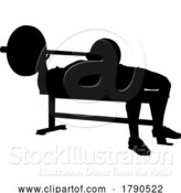 Vector Illustration of Weight Lifting Guy Weightlifting Silhouette by AtStockIllustration
