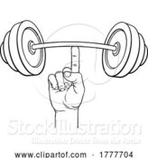 Vector Illustration of Weight Lifting Hand Finger Holding Barbell Concept by AtStockIllustration