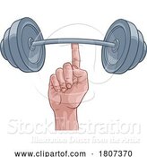 Vector Illustration of Weight Lifting Hand Finger Holding Barbell Concept by AtStockIllustration