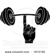 Vector Illustration of Weight Lifting Hand Finger Holding Barbell Concept by AtStockIllustration