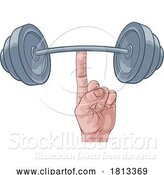 Vector Illustration of Weight Lifting Hand Finger Holding Barbell Concept by AtStockIllustration