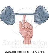 Vector Illustration of Weightlifting Hand Finger Holding Barbell Concept by AtStockIllustration