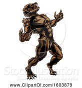 Vector Illustration of Werewolf Beast Howling and Transforming by AtStockIllustration