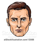 Vector Illustration of White Business Man Face in Pop Art Style by AtStockIllustration