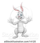 Vector Illustration of White Easter Bunny Rabbit by AtStockIllustration