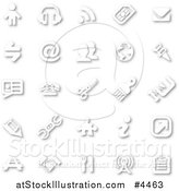 Vector Illustration of White Minimalist Icons with Shadows by AtStockIllustration