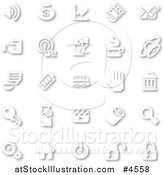 Vector Illustration of White Minimalist Icons with Shadows by AtStockIllustration