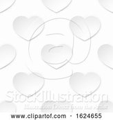 Vector Illustration of White Paper Valentines Heart Seamless Background by AtStockIllustration