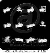 Vector Illustration of White Pointing, Banking, Thumbs Up, Fist, Medical, Voting, and Beconing Hand Gestures by AtStockIllustration