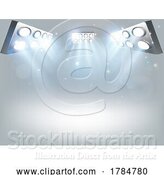 Vector Illustration of White Spotlight Lights Background by AtStockIllustration