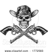 Vector Illustration of Wild West Jolly Roger Sheriff by AtStockIllustration