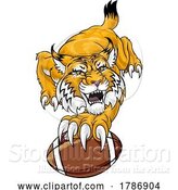 Vector Illustration of Wildcat Bobcat American Football Sport Team Mascot by AtStockIllustration