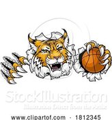 Vector Illustration of Wildcat Bobcat Basketball Animal Sport Team Mascot by AtStockIllustration