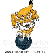 Vector Illustration of Wildcat Bobcat Bowling Animal Sports Team Mascot by AtStockIllustration