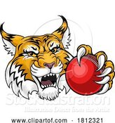 Vector Illustration of Wildcat Bobcat Cricket Ball Animal Team Mascot by AtStockIllustration