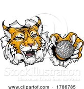 Vector Illustration of Wildcat Bobcat Golf Ball Sport Team Mascot by AtStockIllustration